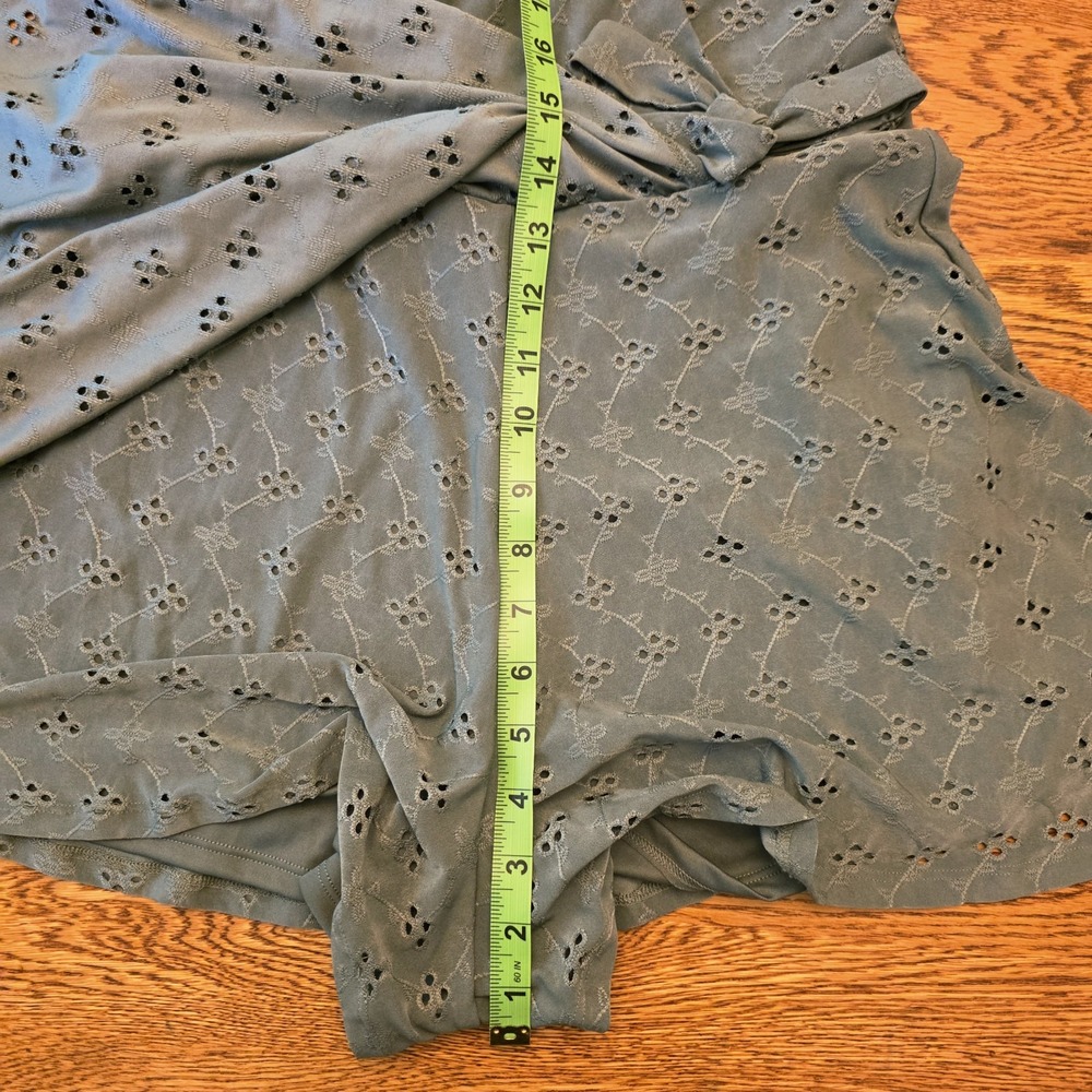 Heart And Heels Eyelet Dress Jumper Juniors M Sage Green Boho Casual Embroidered - Picture 6 of 13
